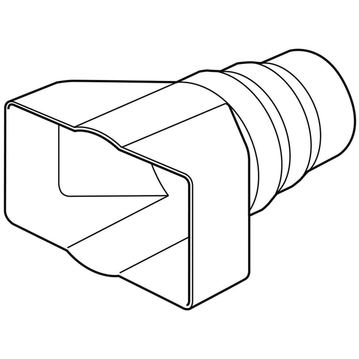 Double Airbrick Ø100-150mm Female/Male/Male/Male 227x133mm White