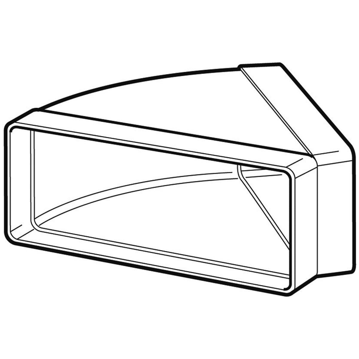 DUCT BEND HZ 90deg MDUCT 220x90 WHI