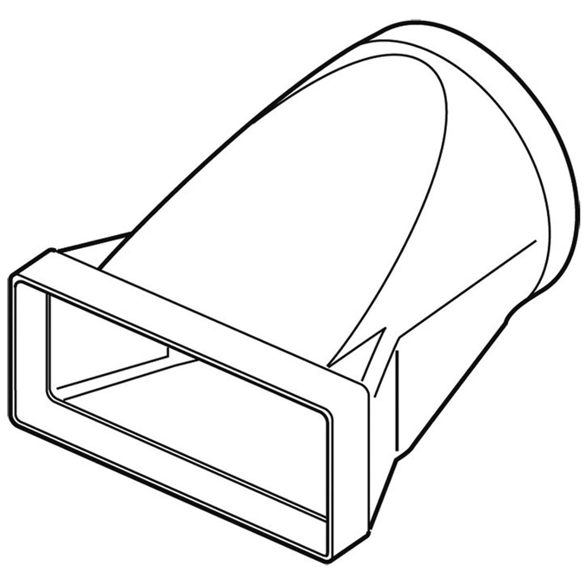 Megaduct220 Round to Square Adapter Ø150mm White