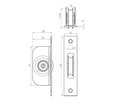 JEDO SASH WINDOW PULLEY 118x26x38 BRS/PBR J995BPB