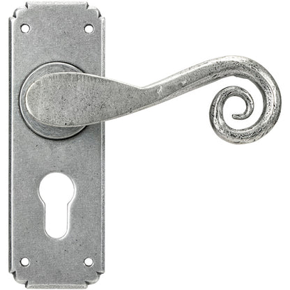 MONKEYTAIL LEVER HANDLE EURO LOCK 126x152x57 PEW - 45592 by MARCHES (ANVIL) ARCHITECTURAL HARDWARE