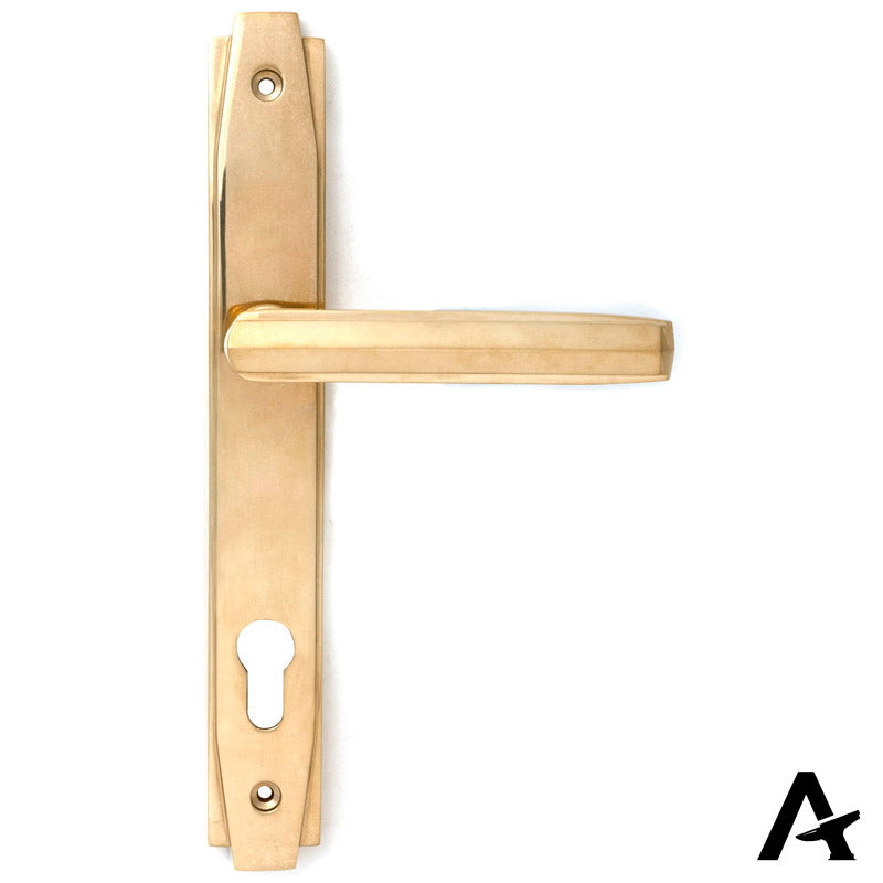 ART DECO SLIM LEVER ESPAGNOLETTE LOCK 130x258x61 PBR - 51185 by MARCHES (ANVIL) ARCHITECTURAL HARDWARE