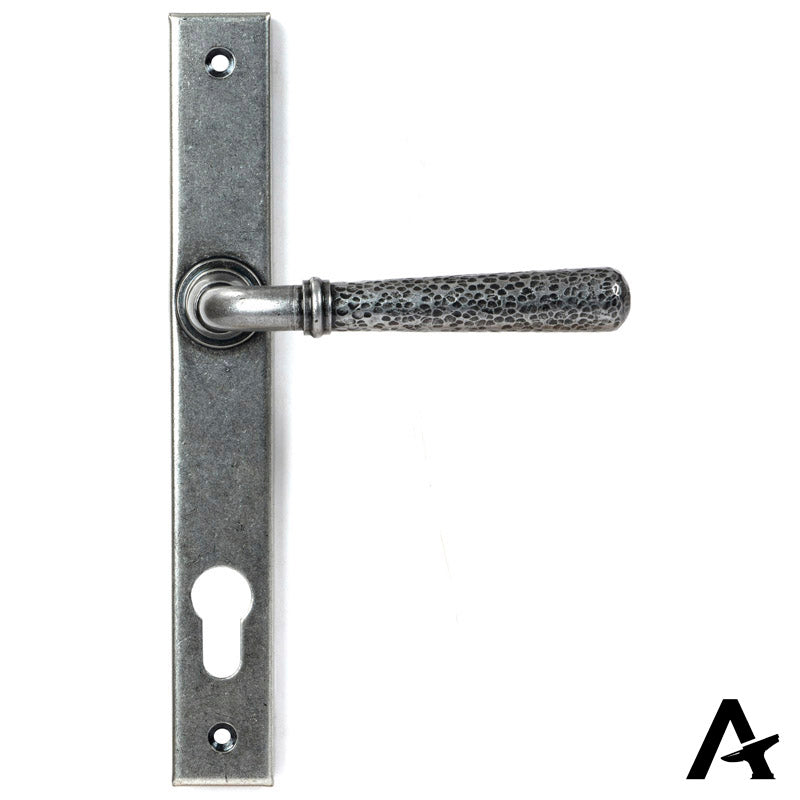 HAMMERED NEWBURY SLIM ESPAGNOLETTE LOCK 124x244x70 PEW by MARCHES (ANVIL) ARCHITECTURAL HARDWARE