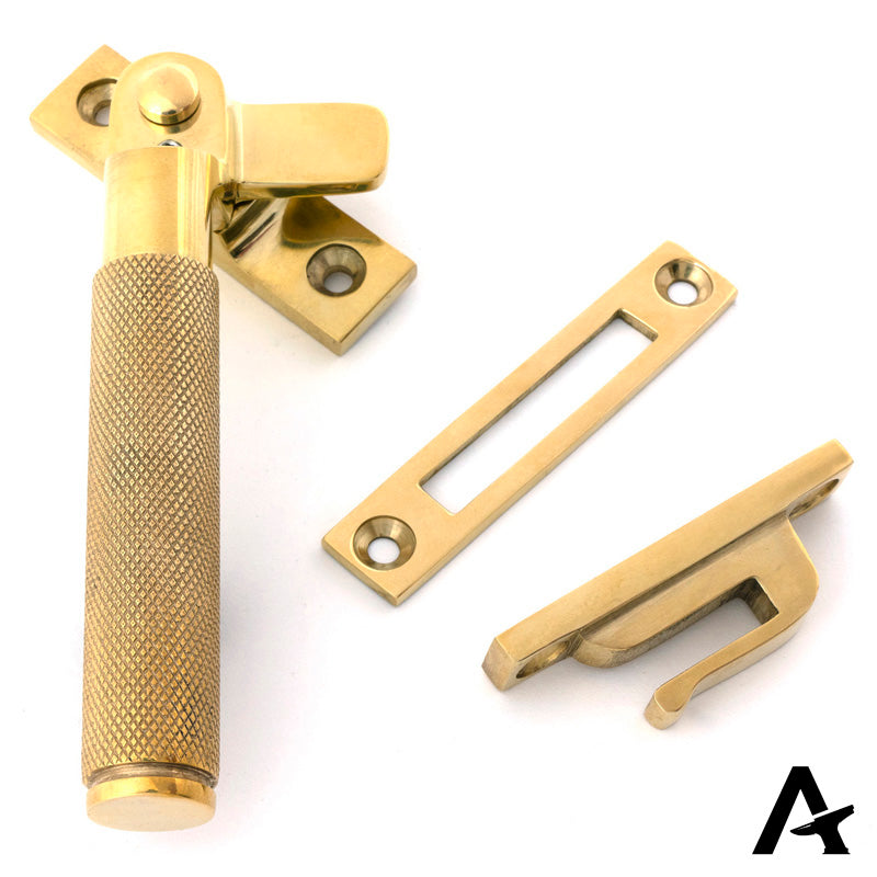 BROMPTON LOCKING FASTENER LH 130x17x38 PBR by MARCHES (ANVIL) ARCHITECTURAL HARDWARE
