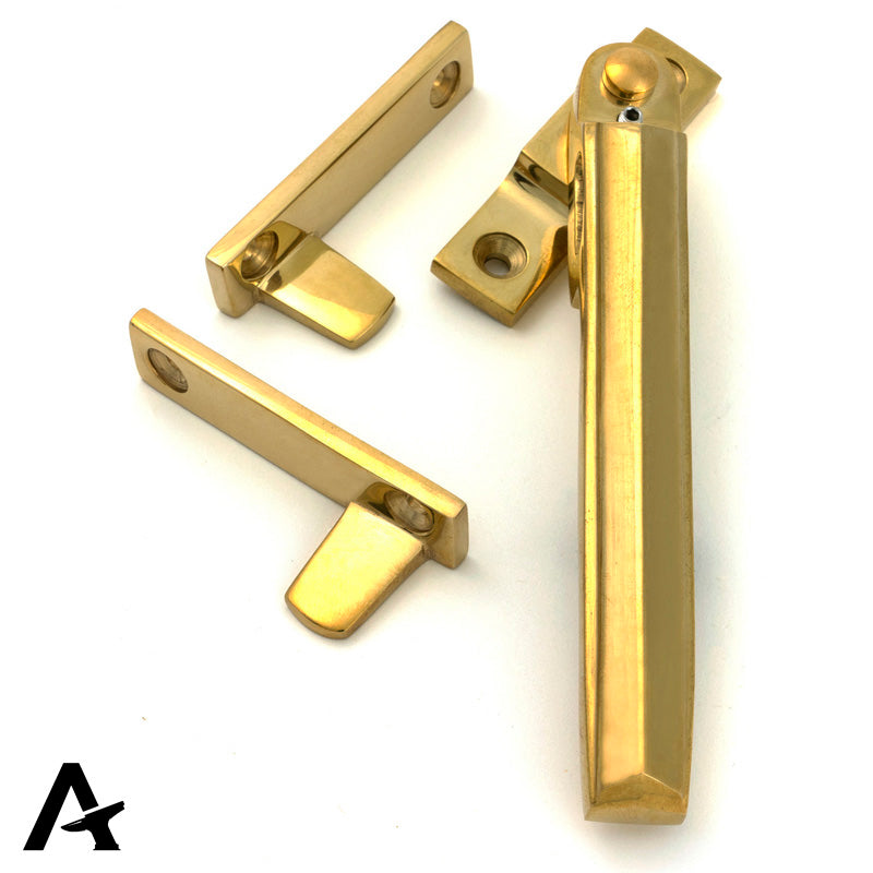 ART DECO LOCKING NIGHT-VENT FASTENER 149x17x33 PBR by MARCHES (ANVIL) ARCHITECTURAL HARDWARE