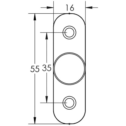 JSS1234 CASEMENT HOOK PLATE 55x16 SSS JSS1234HP
