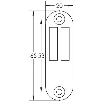 JSS1234 CASEMENT MORTICE PLATE 65x20 SSS JSS1234MP