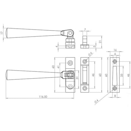 JULIETTA WINDOW CASEMENT FASTENER 110 PBR JV4917PB
