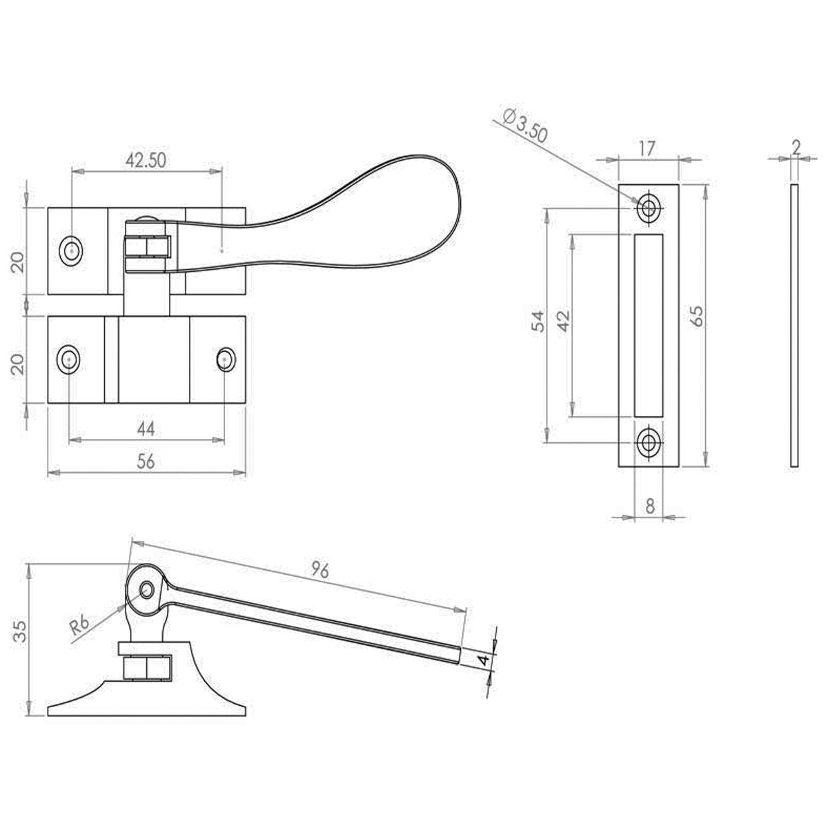 JEDO VICTORIAN CASEMENT FASTENER 105 SCP JV45RSC
