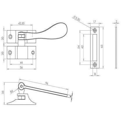 JEDO VICTORIAN CASEMENT FASTENER 105 SCP JV45RSC