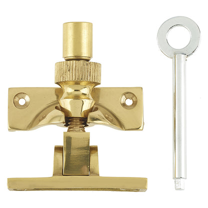 JEDO LOCKABLE BRIGHTON SASH FASTENER 58 PBR JV88LPB