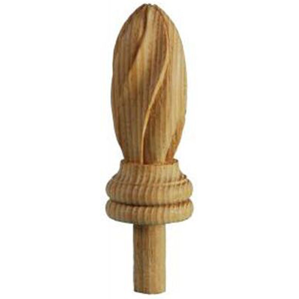 Carved Spiral & Fluted Finial — Pair