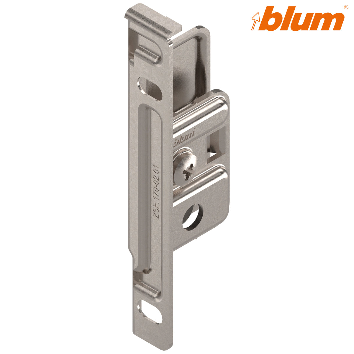 BLUM METABOX FRONT FIX BRACKET SCREW-ON RH ST/NP by JULIUS BLUM UK LTD