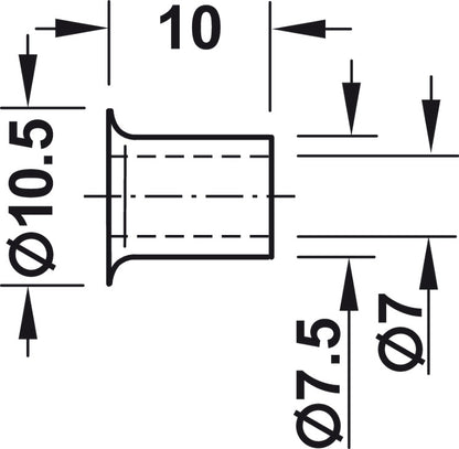 Shelf Support Socket 8mm x 10mm – Bronze Plated