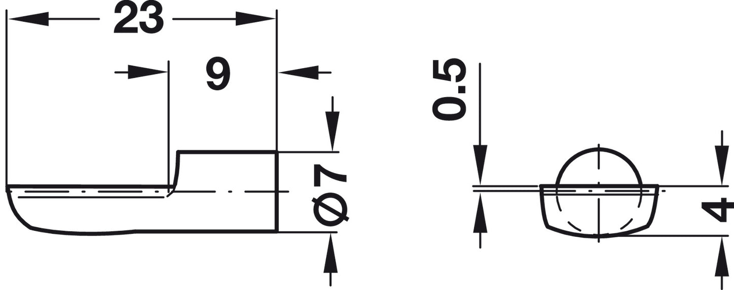 SHELF SUPPORT SPADE 7MM 100KG BRZ