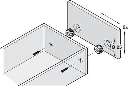 Drawer Front Adjuster Ø25mm Black — Plastic with Steel Insert by HAFELE UK LTD