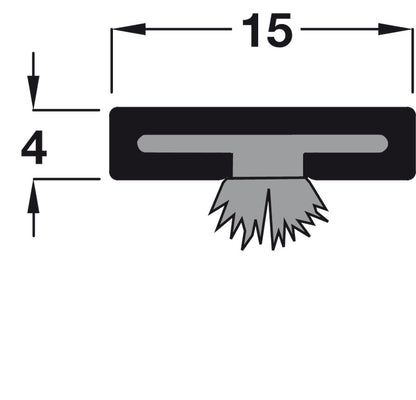 Intumescent Smoke Seal 20x4x2100mm White with Black Brush