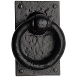 BLACK CABINET PULL+PLATE L RING